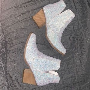 Not Rated White Glitter Booties